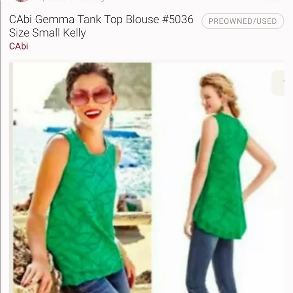 CAbi Tops - CABi Medium Gemma Kelly Green sleeveless top